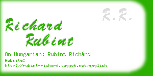 richard rubint business card